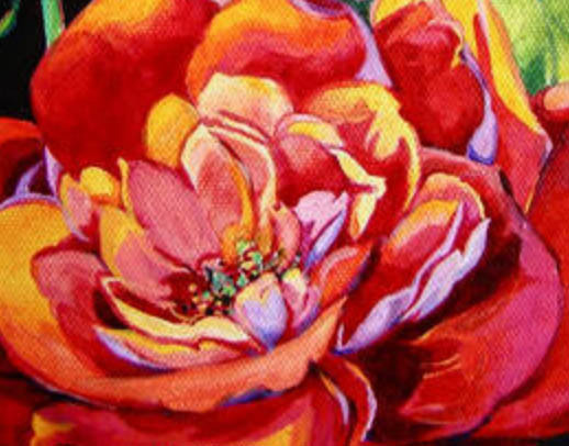 painting of red roses by Lynn Ramage. 